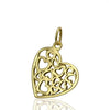 Womens filigree heart pendant gold jewellery for ladies