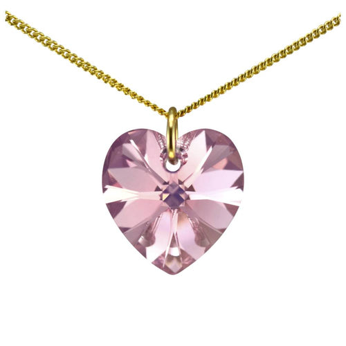 Girls blush pink necklace crystal swarovski