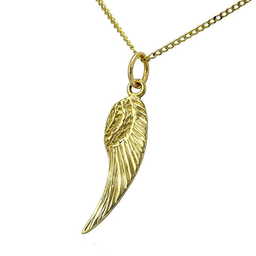 Womens 9ct gold angel wing necklace UK