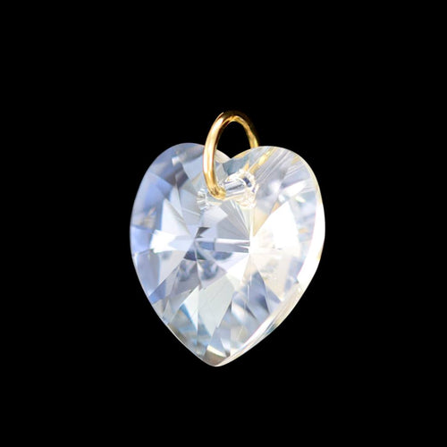 Diamond crystal gold April birthstone pendant UK