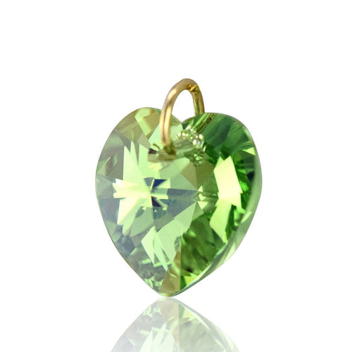 Green peridot pendant 9ct gold August birthstone jewellery UK