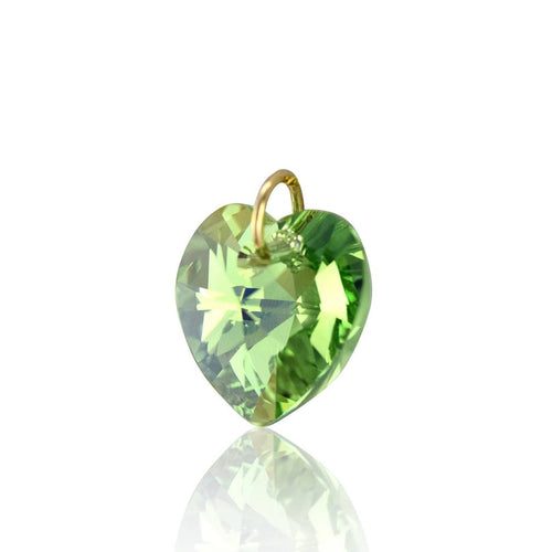 Green peridot crystal gold August birthstone pendant UK