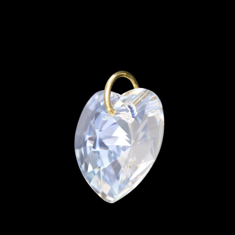 9ct gold clear crystal pendant UK