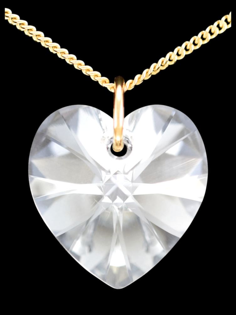 9ct gold crystal necklace with pendant