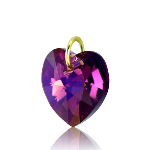 Purple amethyst pendant 9ct gold February birthstone jewellery UK