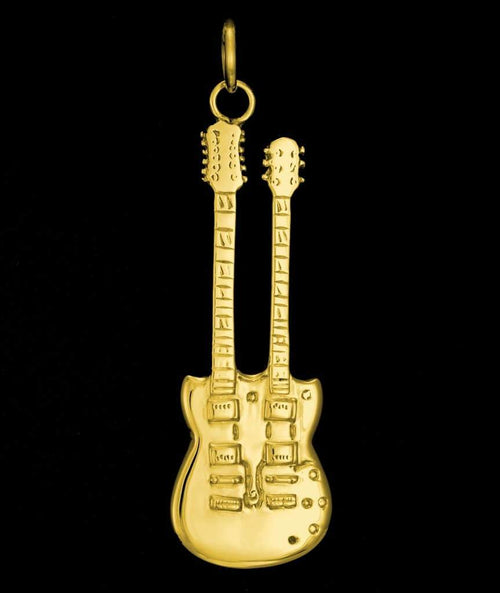 9ct gold guitar jewellery with a musical theme