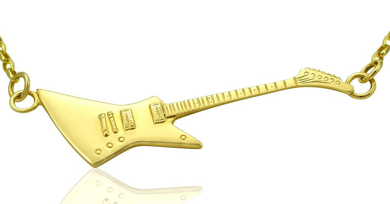 Gold guitar necklace for guys guitar gifts for men