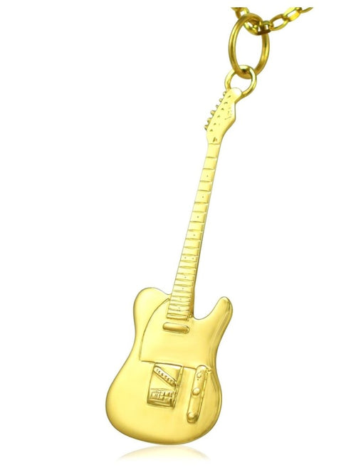 9ct Gold Guitar Necklace for Women Rock n Roll Guitar Gifts for Her