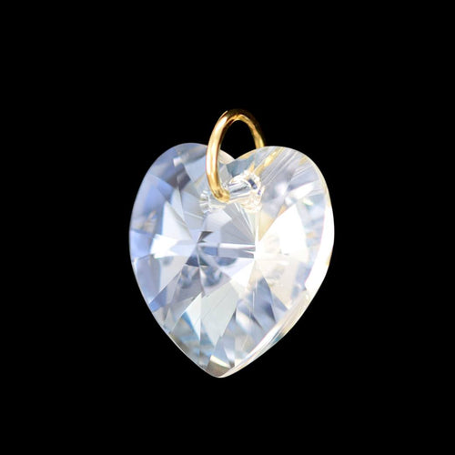 White crystal necklace gold heart pendant UK