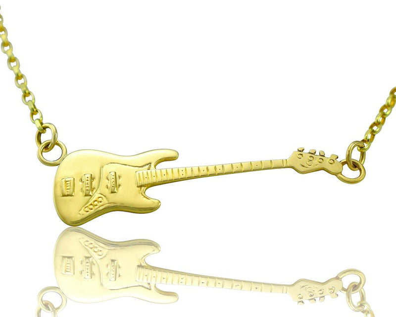 Music gifts for guys gold j bass guitar necklaces 9ct