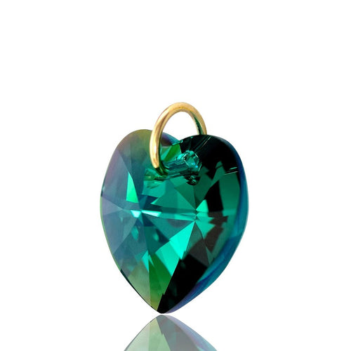 Green emerald pendant 9ct gold May birthstone jewellery UK