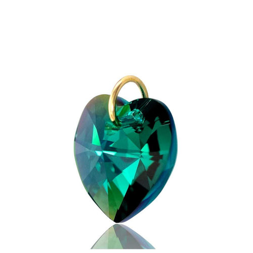 Emerald crystal gold May birthstone pendant UK