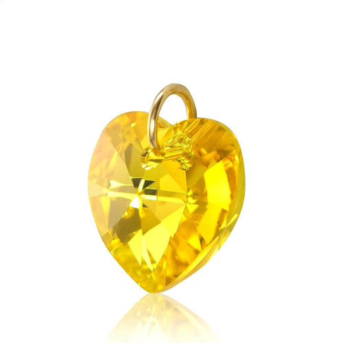 Yellow citrine pendant 9ct gold November birthstone jewellery UK