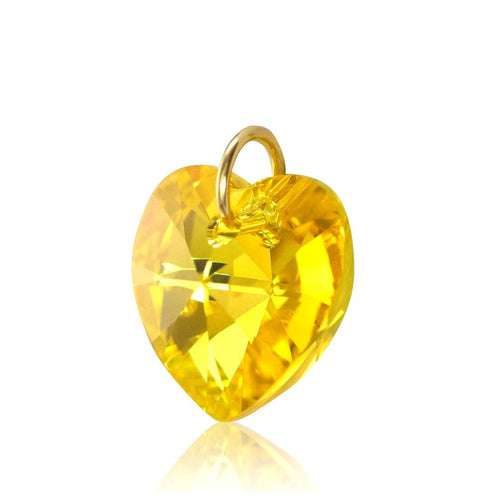Yellow citrine crystal gold November birthstone pendant UK