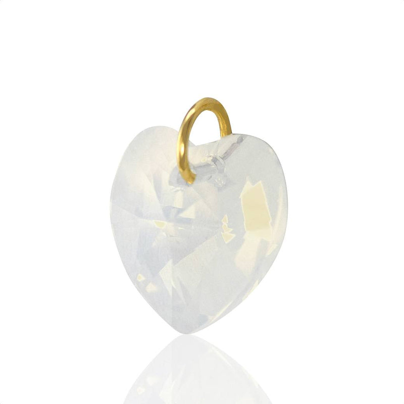 White opal pendant 9ct gold October birthstone jewellery UK