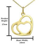 Ladies 9ct gold open heart necklace UK