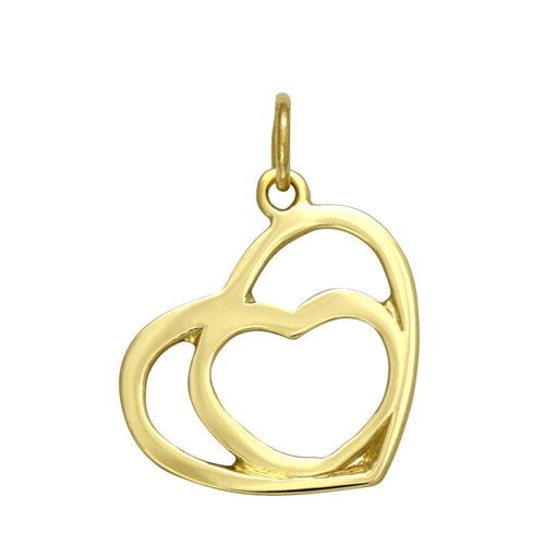 Ladies 9ct gold open heart pendant UK