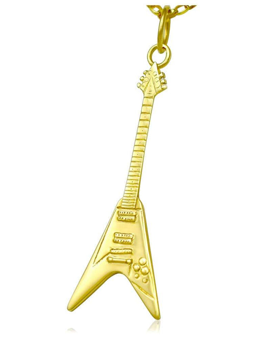 Gold rock music necklace guitar gifts for her uk guitar jewellery