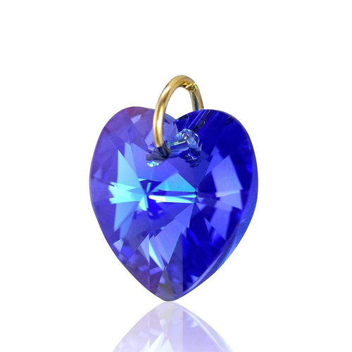Blue sapphire pendant 9ct gold September birthstone jewellery UK