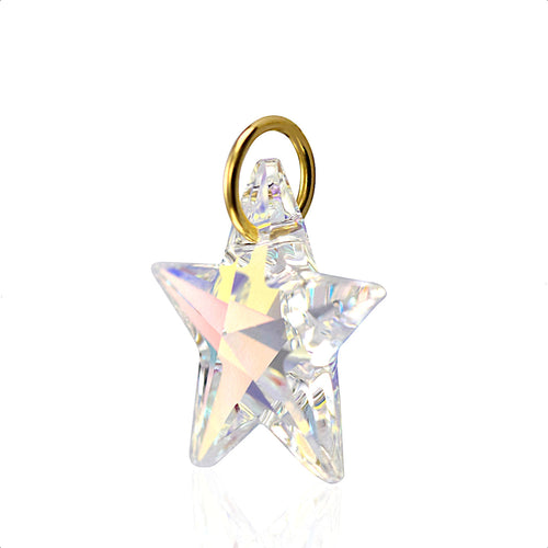 Crystal Star Pendant with 9ct Gold Star Charm for a Necklace Celestial Jewellery For Women Space Gift for Girls, Mum, Wife, Birthday, Anniversary & Valentine’s