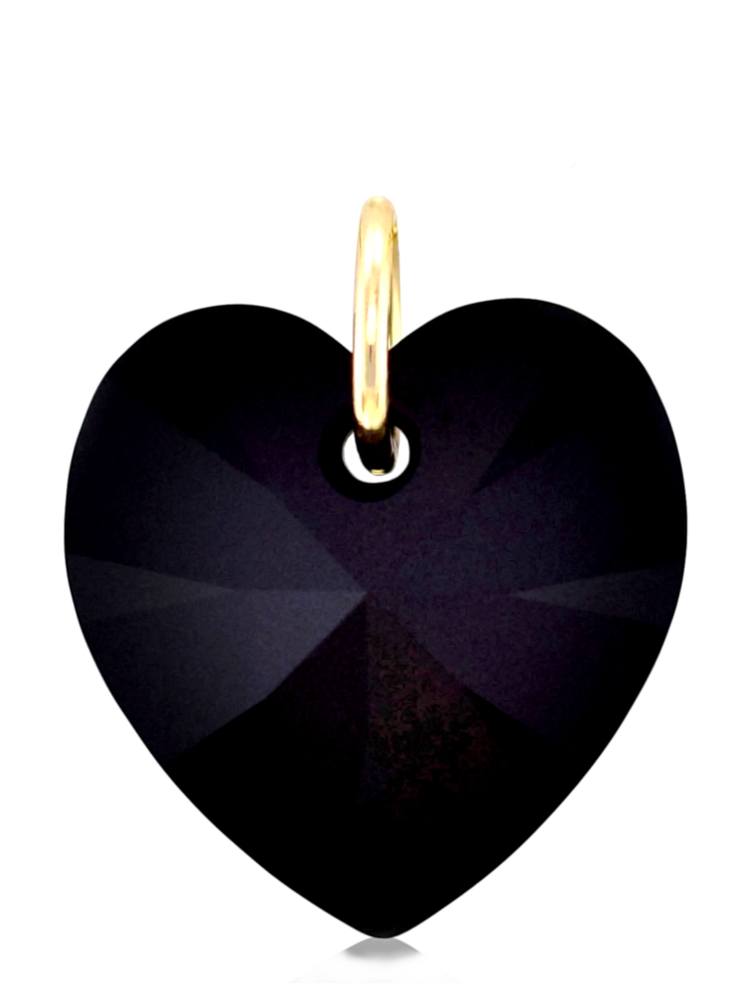 Heart pendant gold and black jewellery UK