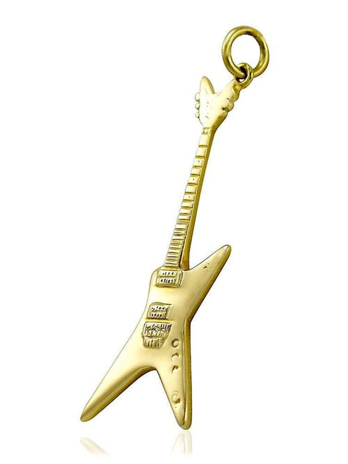 9ct Gold guitar pendant music gifts for metalheads UK image