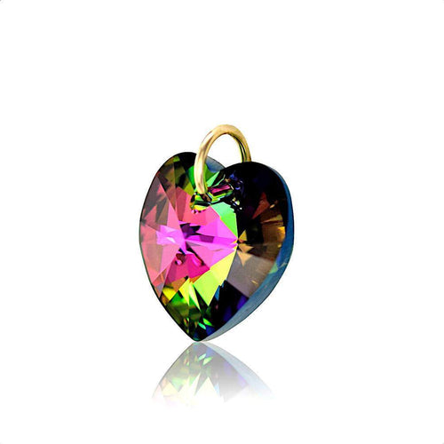 Heart pendant swarovski green crystal jewellery girls