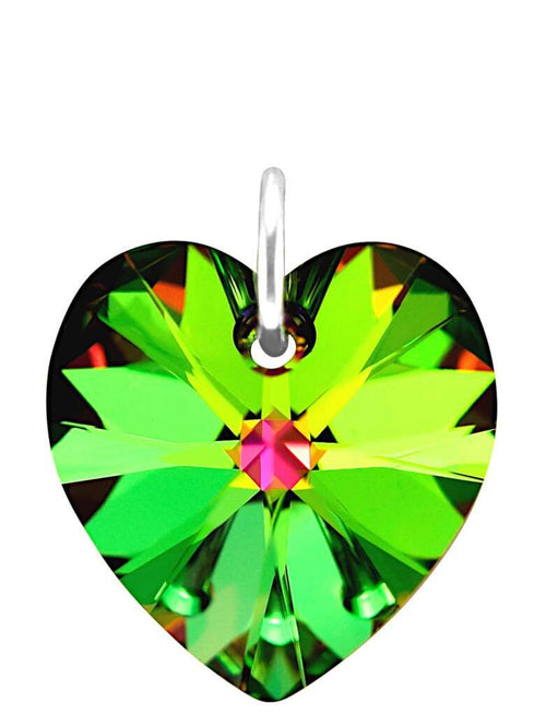 Ladies silver jewellery green crystal pendants UK