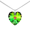 Green necklace silver jewellery for ladies