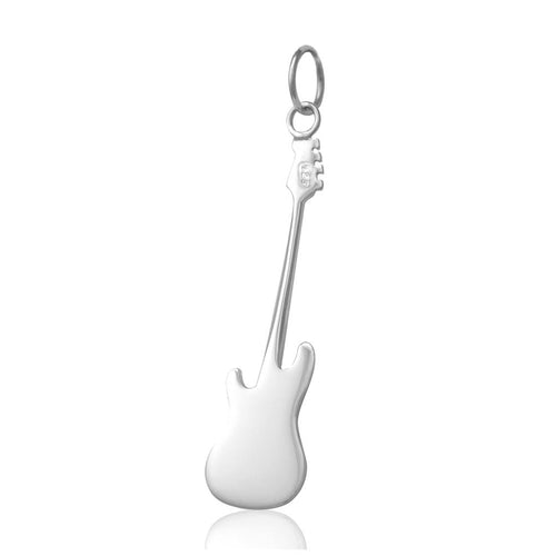 Rock and roll gifts for her guitar necklace charm silver