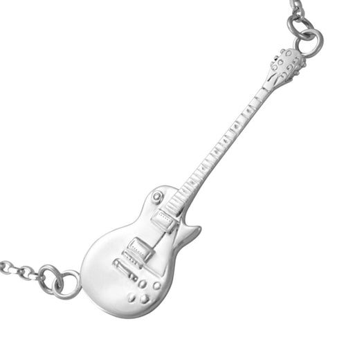 Guitar Necklace Silver Rock Music Gift Guitar Jewellery