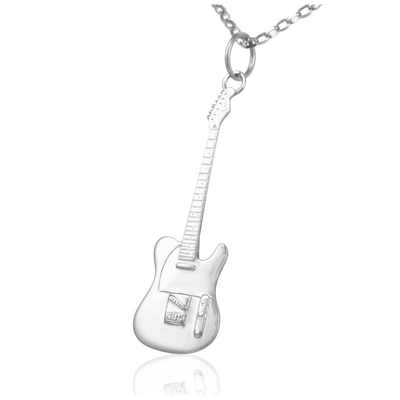 Guitar necklace for ladies music jewellery silver