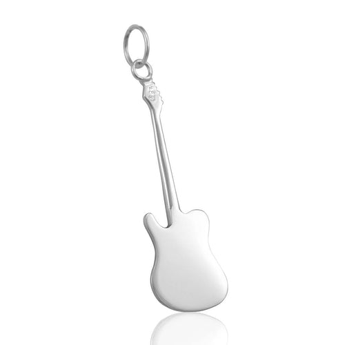 Guitar Pendant Sterling silver rock and roll jewellery for necklaces