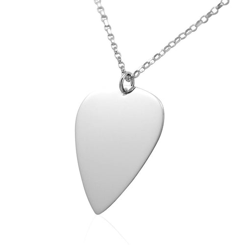 Guitar pick necklace silver music jewellery