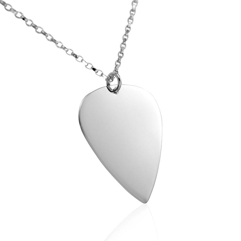 Guitar pick necklace sterling silver 925