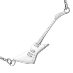 Guitar themed gifts for men music necklace silver