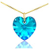 9ct gold heart birthstone necklace December turquoise