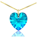9ct gold heart birthstone necklace December turquoise