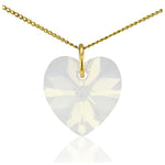 9ct gold heart birthstone necklace October opal jewellery