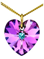 Crystal purple heart children's necklace UK