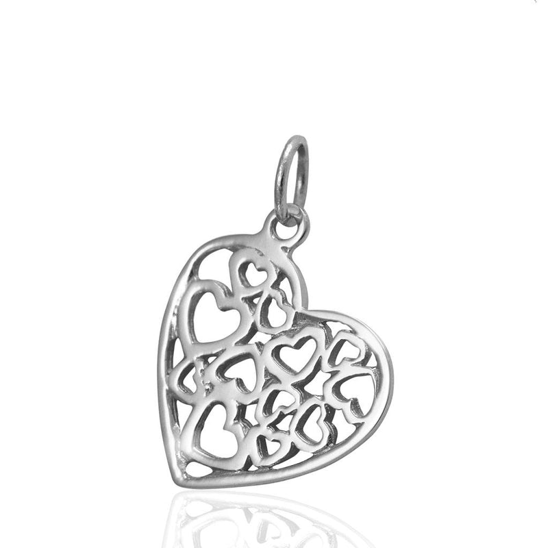 Ladies heart pendant silver jewellery