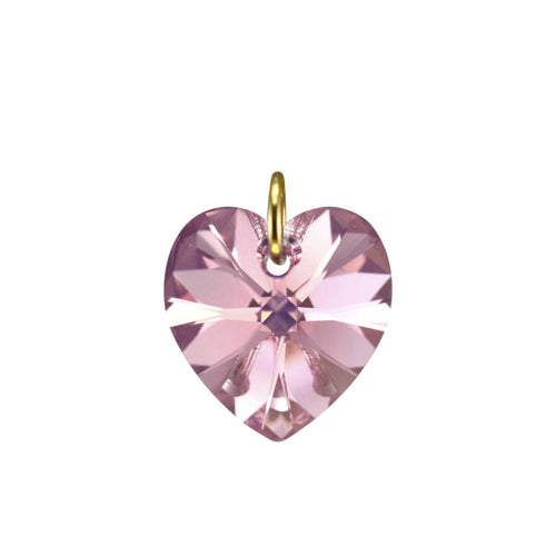 Pink crystal heart pendants girls jewellery