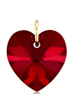 Red garnet crystal January birthstone jewellery gold heart pendant
