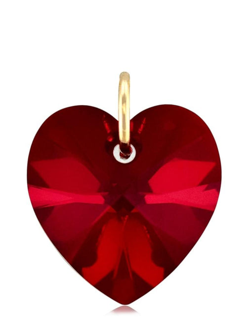 Red garnet January birthstone pendant gold