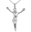 Small Jesus crucifix necklace silver cross pendant