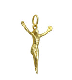 Small Jesus crucifix pendant 9ct gold cross necklace charm