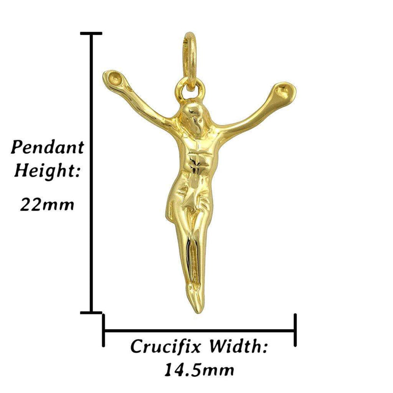 Small Jesus crucifix pendant gold cross necklace charm