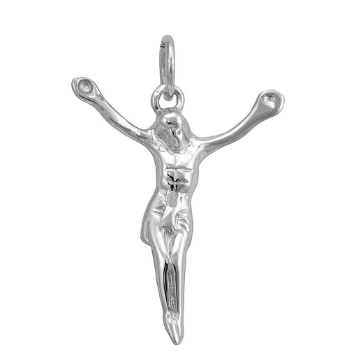Small Jesus crucifix pendant silver cross necklace charm