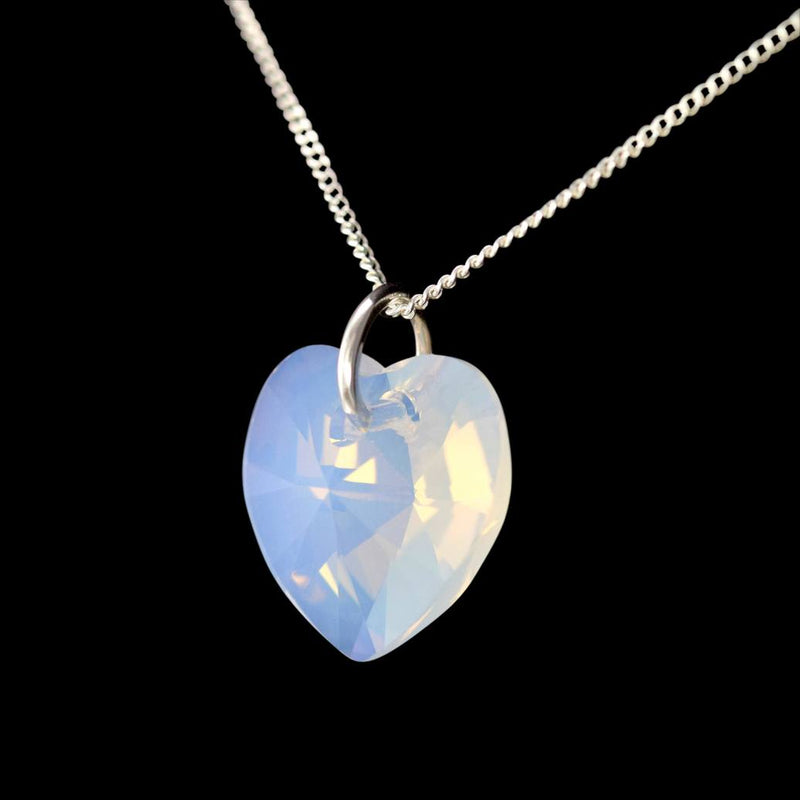Moonstone June birthstone necklace sterling silver heart pendant