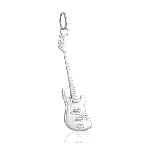 Ladies guitar necklace pendant silver music gifts for her